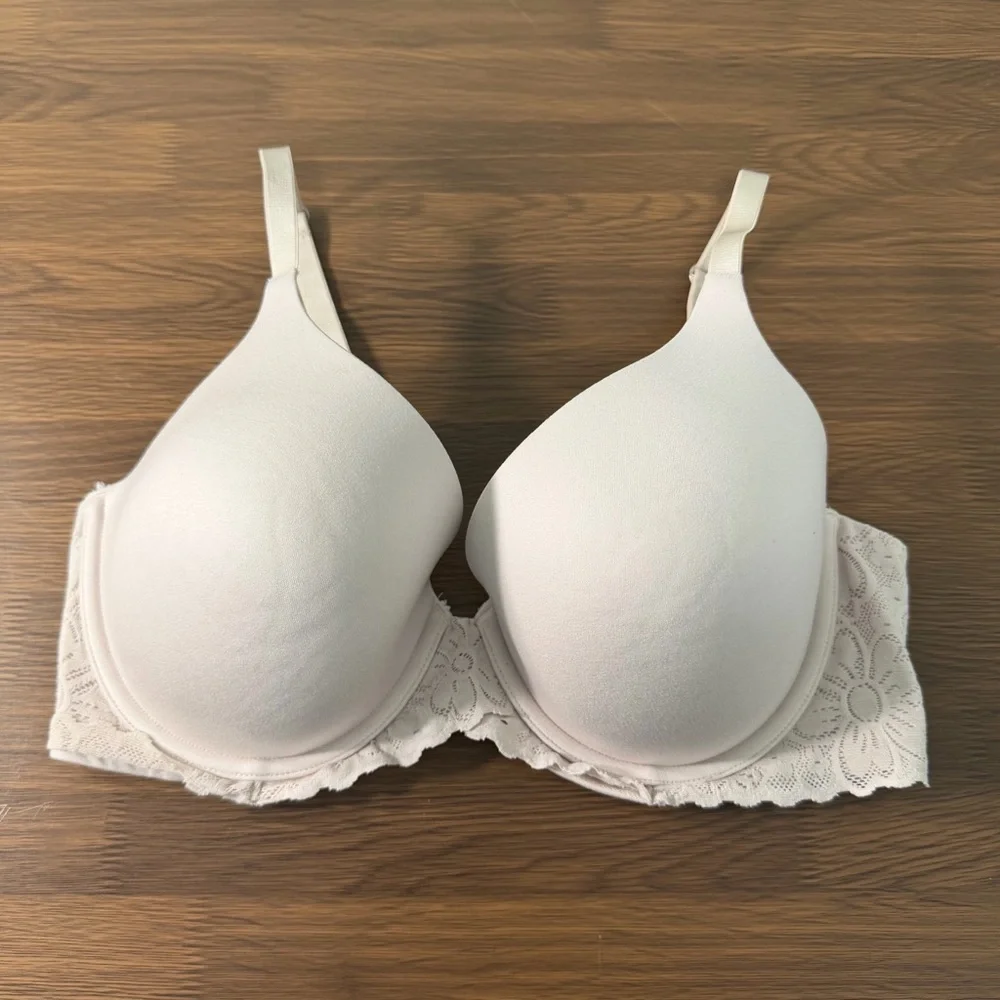 Aerie Cream‎ Real Sunnie Full Coverage Lace Bra 34DD